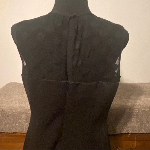 Eliza J Womens Size 10 Black Swiss Polka Dot Flare Waist Wardrobe Dinner Event - Picture 3 of 10